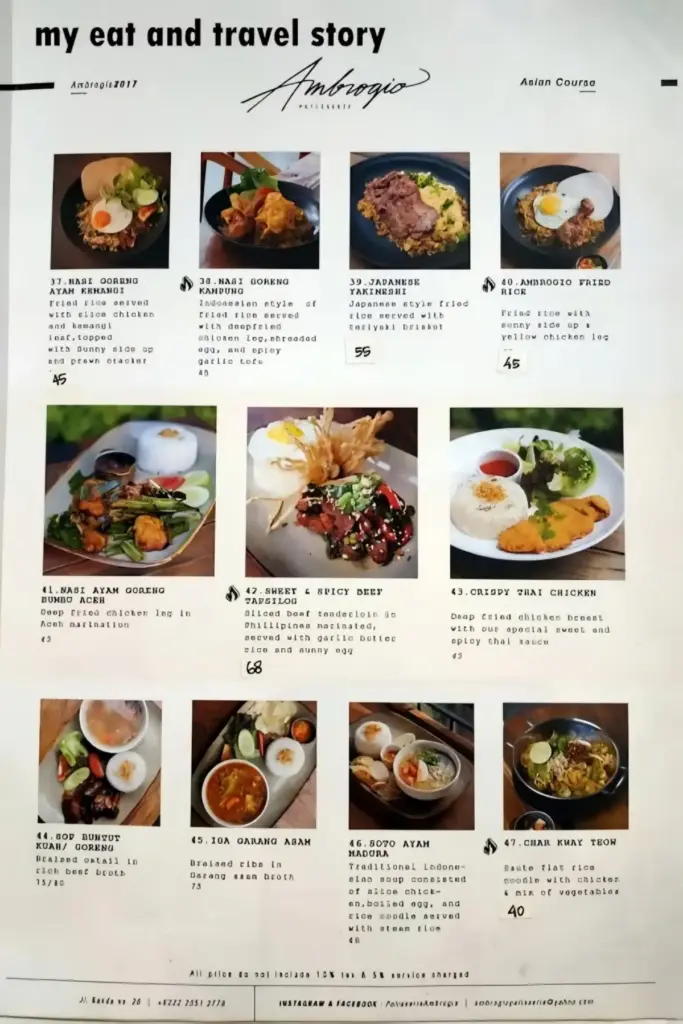 Menu di Ambrogio Bandung